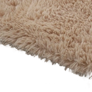 Beige shaggy rug.