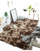 Brown and beige shag rug.