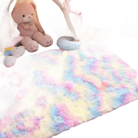 Colorful shag rug.