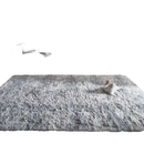 Gray shag rug.