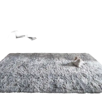 Gray shag rug.