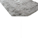 Soft, gray shag rug.