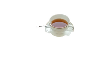 Tea cup with saucer and spoon.