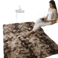 Brown and beige shag rug.