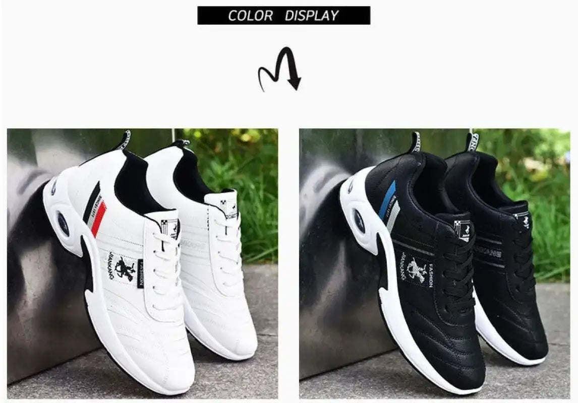 Brand Men’s Sneakers Versatile Air Cushion Running Shoes Men Platform Leather Vulcanized Shoes Breathable Men Casual