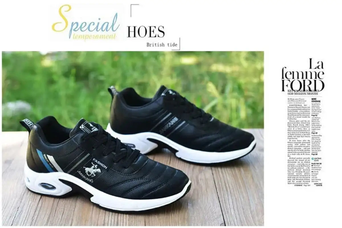 Brand Men’s Sneakers Versatile Air Cushion Running Shoes Men Platform Leather Vulcanized Shoes Breathable Men Casual