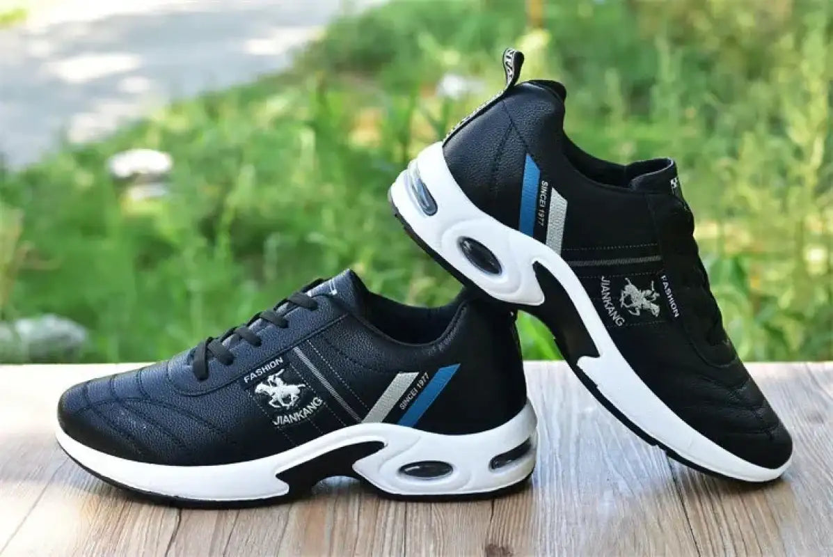 Brand Men’s Sneakers Versatile Air Cushion Running Shoes Men Platform Leather Vulcanized Shoes Breathable Men Casual