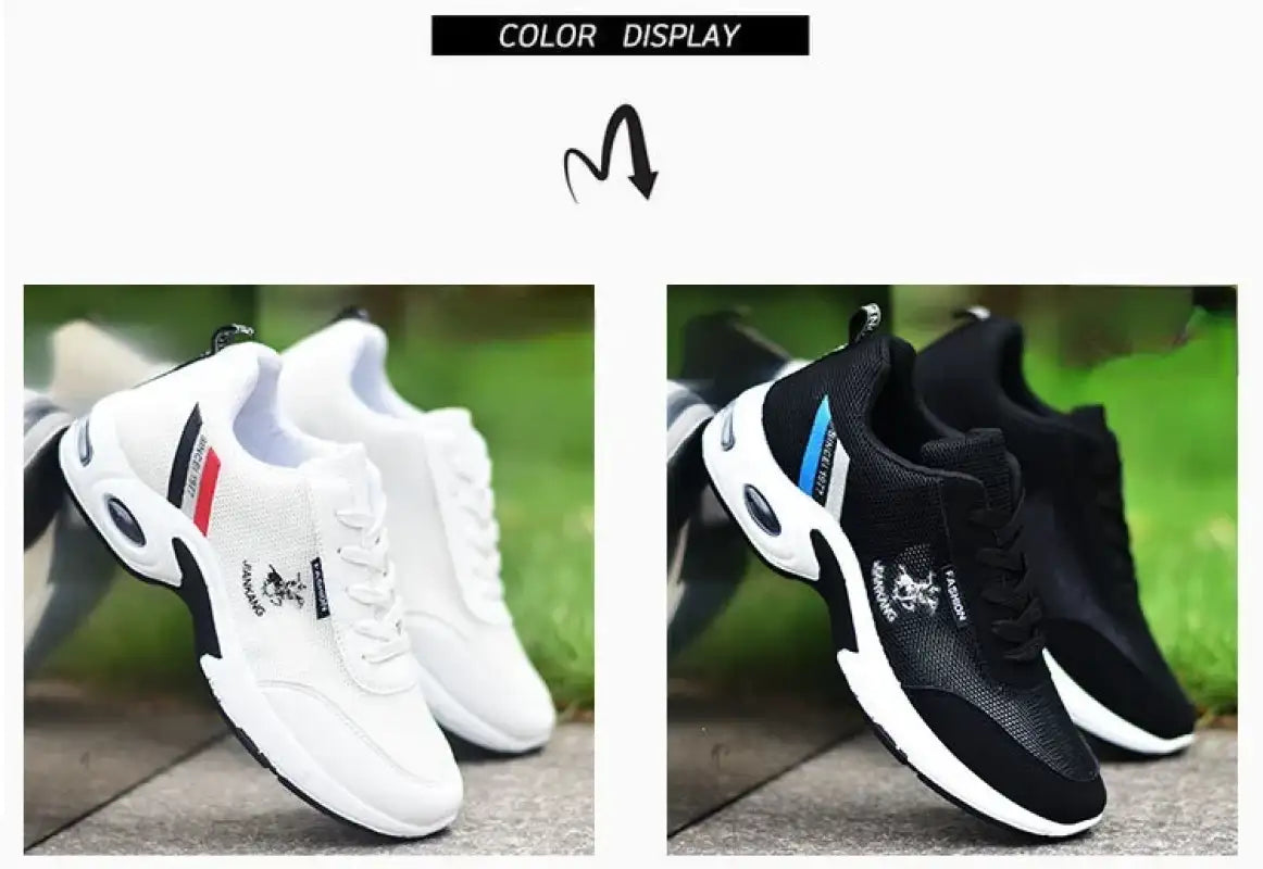 Brand Men’s Sneakers Versatile Air Cushion Running Shoes Men Platform Leather Vulcanized Shoes Breathable Men Casual