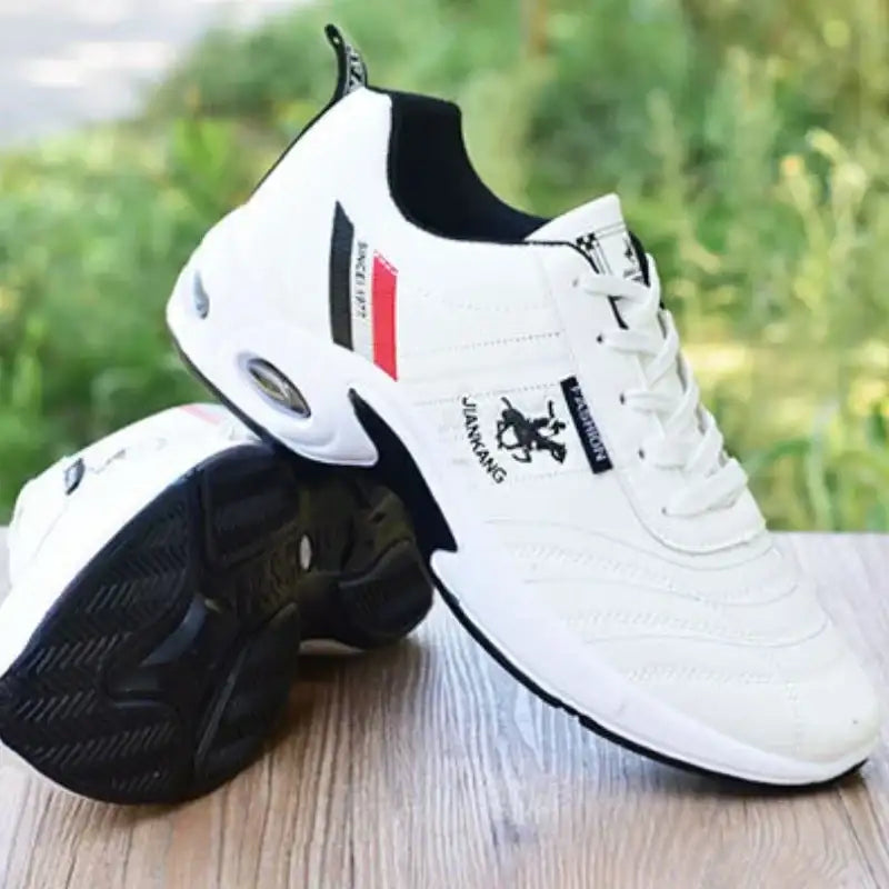 Brand Men’s Sneakers Versatile Air Cushion Running Shoes Men Platform Leather Vulcanized Shoes Breathable Men Casual