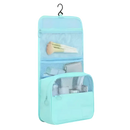 Aqua hanging toiletry bag.