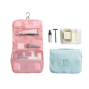 Travel toiletry bags and toiletries.