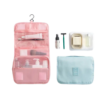 Travel toiletry bags and toiletries.