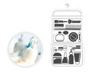 Hanging toiletry organizer.
