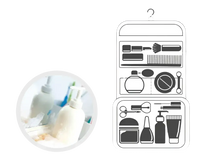 Hanging toiletry organizer.