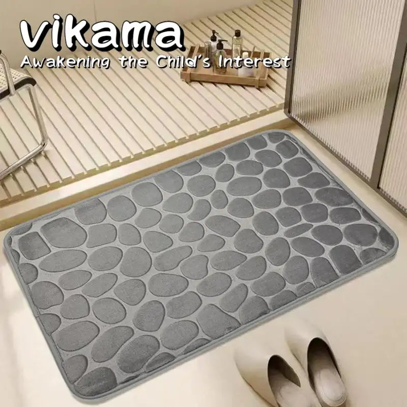 VIKAMA Pebble Mat: Stylish, Absorbent, Non-Slip Entryway