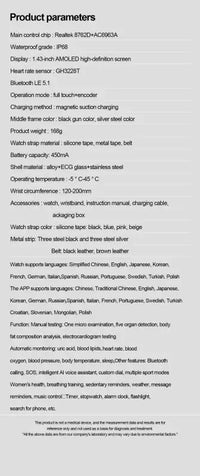 2025New Health Expert Smart Watch Blood Pressure Blood Lipid Uric Acid ECG + PPG Body Temperature Bluetooth Call Health