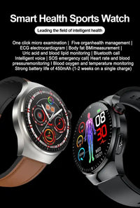 2025New Health Expert Smart Watch Blood Pressure Blood Lipid Uric Acid ECG + PPG Body Temperature Bluetooth Call Health