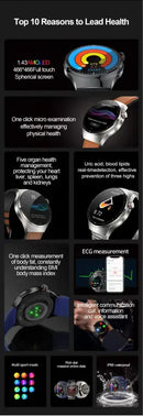2025New Health Expert Smart Watch Blood Pressure Blood Lipid Uric Acid ECG + PPG Body Temperature Bluetooth Call Health
