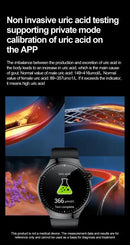 2025New Health Expert Smart Watch Blood Pressure Blood Lipid Uric Acid ECG + PPG Body Temperature Bluetooth Call Health