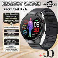 2025New Health Expert Smart Watch Blood Pressure Blood Lipid Uric Acid ECG + PPG Body Temperature Bluetooth Call Health