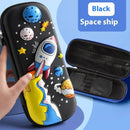 Leather Pencil Case Box - Black Spaceship