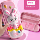 Leather Pencil Case Box - Pink Cute Rabbit