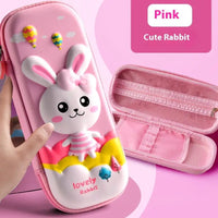 Leather Pencil Case Box - Pink Cute Rabbit