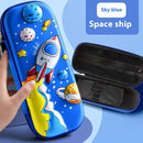 Leather Pencil Case Box - Sky Blue Spaceship