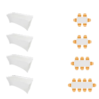 Table size guide for Wacky Black Spandex Table and Stretchfit Table Cover Fiesta