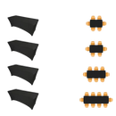 Table size guide for Wacky Black Spandex Table and Stretchfit Table Cover Fiesta