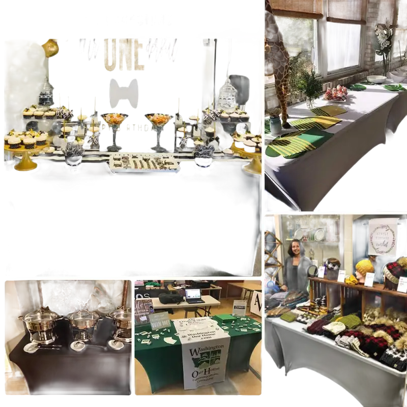 Trendy black spandex table cover from Wacky Black Spandex Table and Stretchfit Table Cover Fiesta