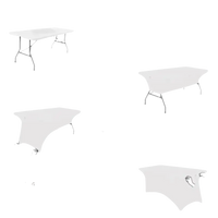 Image showing stretchfit table cover fitting instructions for trendy black spandex table cover