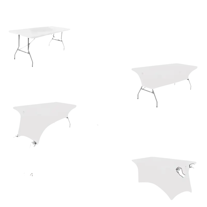 Image showing stretchfit table cover fitting instructions for trendy black spandex table cover