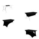 Simple fitting guide for the trendy Wacky Black Spandex Table Cover Stretchfit Table Cover