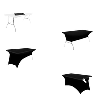 Simple fitting guide for the trendy Wacky Black Spandex Table Cover Stretchfit Table Cover