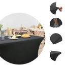 Black Spandex Table Cover for 6ft Stretchfit Table in the Wacky Black Spandex 2pack