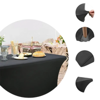 Black Spandex Table Cover for 6ft Stretchfit Table in the Wacky Black Spandex 2pack