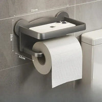 Punch Free Wall Mounted Tissue Storage Rack Paper Roll Shelf Holder Restroom Box Shelve Multi Functional Phone