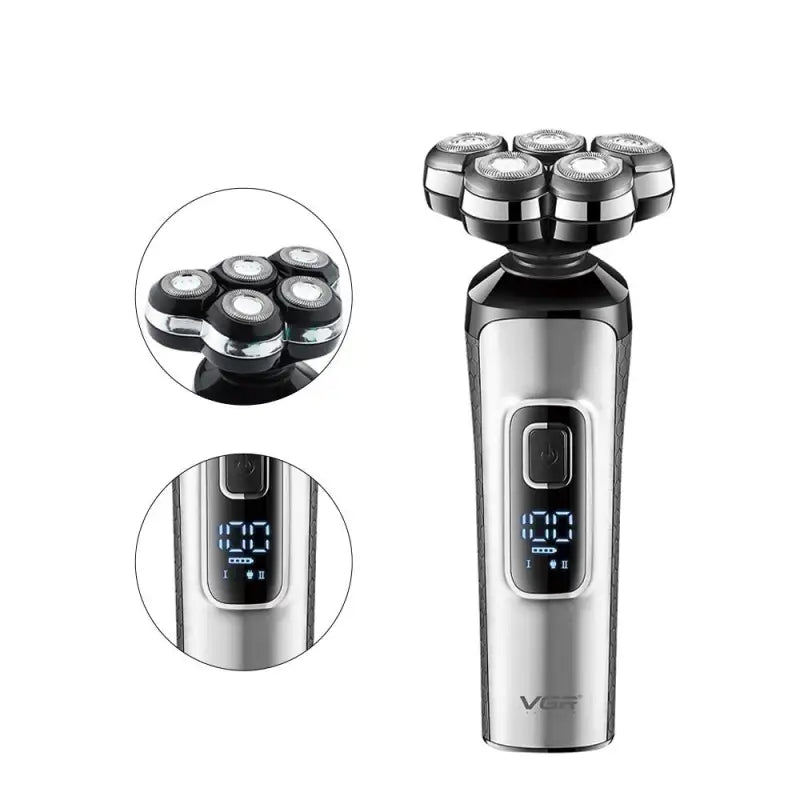 Washed LCD Digital Display New Rechargeable Floating Shaver