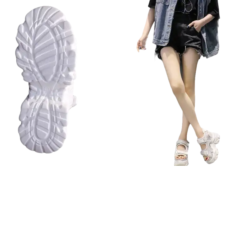 Chunky platform sandals.