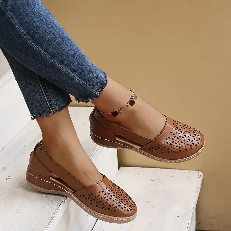 2023 New Women Wedges Sandals Hollow Out Vintage Woman Shoes Slip on Casual Sewing Ladies Sandal Female Summer Zapatos