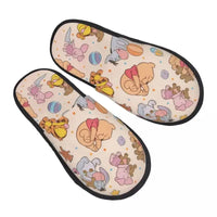 Custom Winnie Pooh Bear Manga House Slippers Women Cozy Memory Foam Slip On Hotel Slipper Shoes - 10 / M