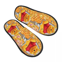 Custom Winnie Pooh Bear Manga House Slippers Women Cozy Memory Foam Slip On Hotel Slipper Shoes - 2 / L