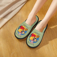 Custom Winnie Pooh Bear Manga House Slippers Women Cozy Memory Foam Slip On Hotel Slipper Shoes