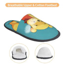 Custom Winnie Pooh Bear Manga House Slippers Women Cozy Memory Foam Slip On Hotel Slipper Shoes