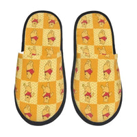 Custom Winnie Pooh Bear Manga House Slippers Women Cozy Memory Foam Slip On Hotel Slipper Shoes
