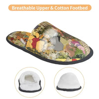 Custom Winnie Pooh Bear Manga House Slippers Women Cozy Memory Foam Slip On Hotel Slipper Shoes
