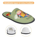 Custom Winnie Pooh Bear Manga House Slippers Women Cozy Memory Foam Slip On Hotel Slipper Shoes