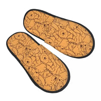 Custom Winnie Pooh Bear Manga House Slippers Women Cozy Memory Foam Slip On Hotel Slipper Shoes - 4 / L
