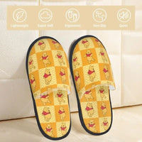 Custom Winnie Pooh Bear Manga House Slippers Women Cozy Memory Foam Slip On Hotel Slipper Shoes